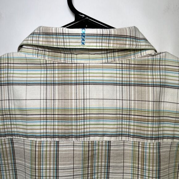 Quiksilver Short Sleeve Button Up Shirt Mens Size M Medium Plaid Multicolor EUC - Picture 11 of 11